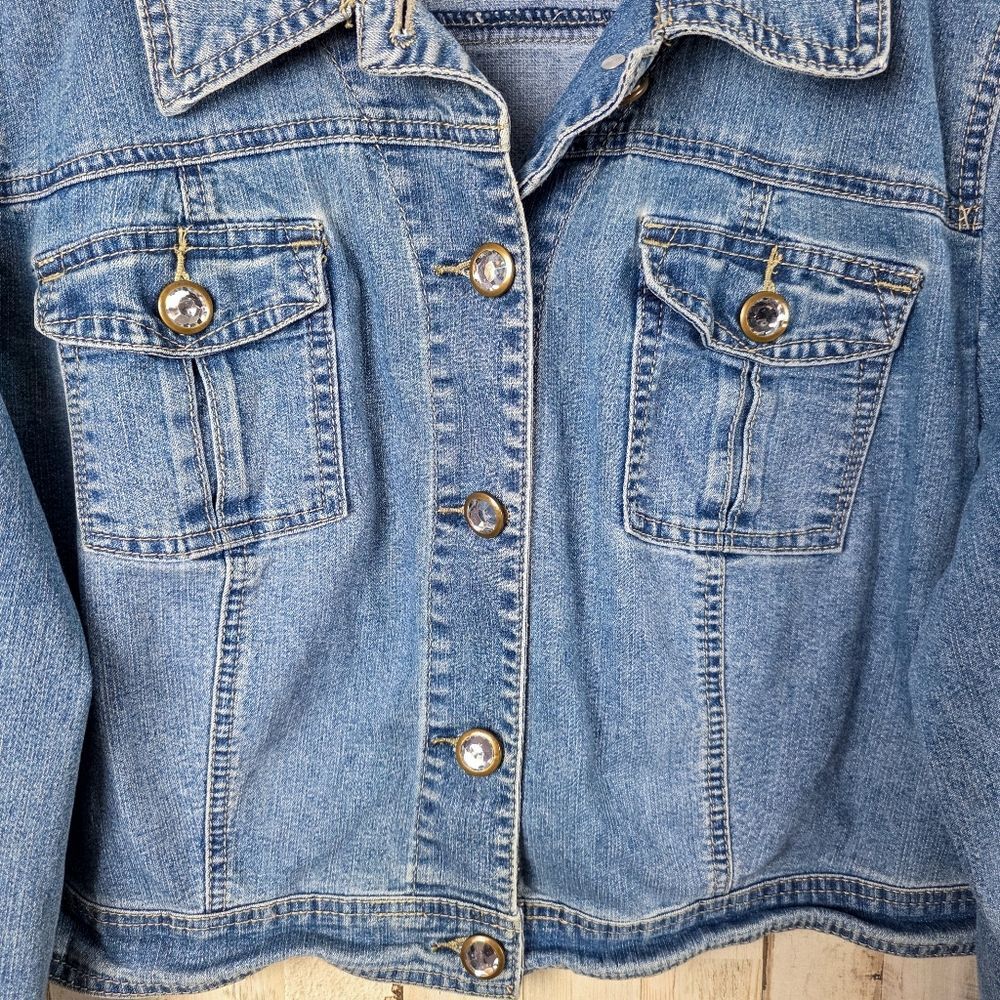Cato Denim Jean Jacket Blue Size 18/20w - Picture 10 of 10